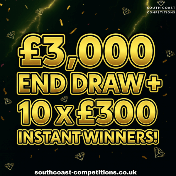 £3,000 end draw + 10 x £300 instant wins!